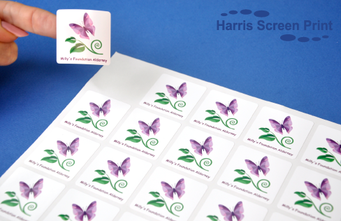 Charity lapel stickers printed for Alderney based charity ...